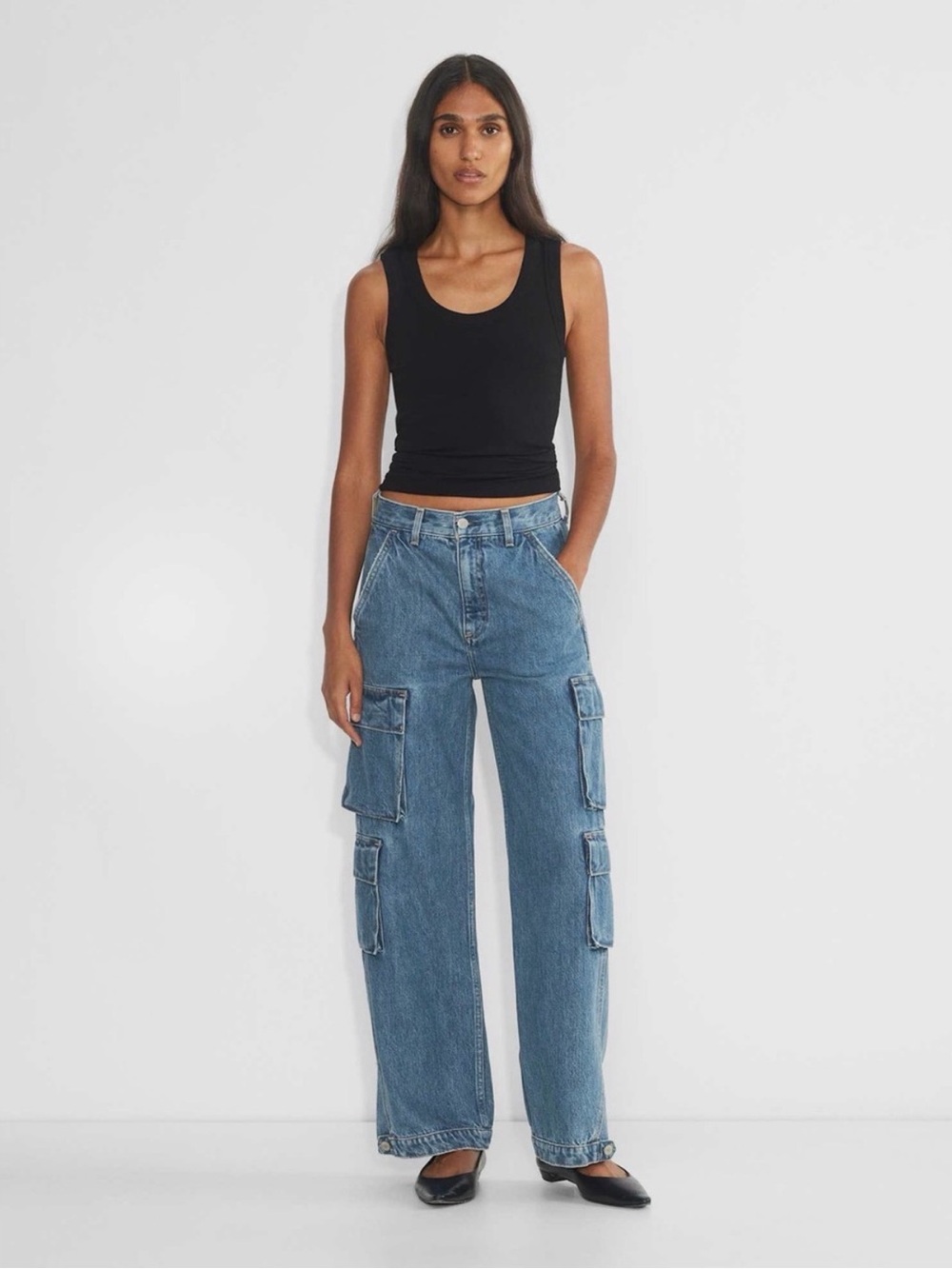 Denim Forum The ’90s Millie Hi-Rise Cargo Jeans - Size 30